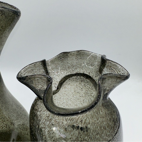 MCM Euroline Hand Blown Brown Set of 2 Glass Vases Super cool - Picture 3 of 6